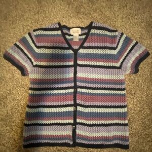 Blue and Purple Crochet Top